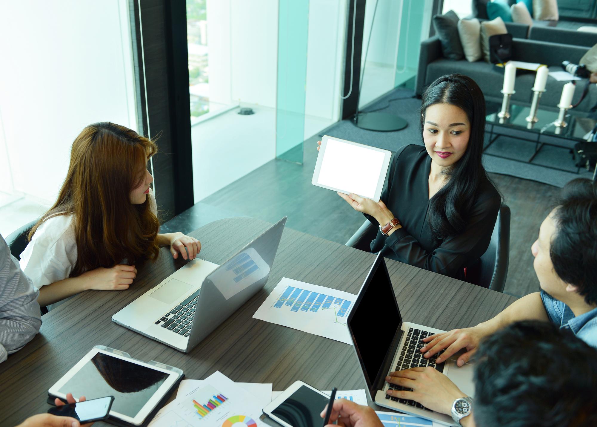 Modern workspace featuring collaborative team environment and innovative solutions